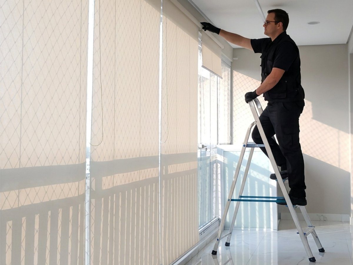 Higienização de persiana pela equipe LeWash em Natal